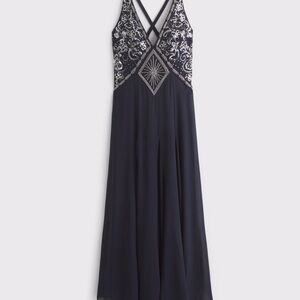Abercrombie & Fitch Beaded Plunge Maxi Dress
